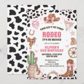 Western Rodeo Cowgirl Second Rodeo 2nd Birthday Kaart (Voorkant / Achterkant)