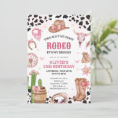 Western Rodeo Cowgirl Second Rodeo 2nd Birthday Kaart (Staand voorkant)