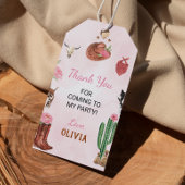 Western Rodeo Cowgirl Verjaardag Dank je Label Cadeaulabel
