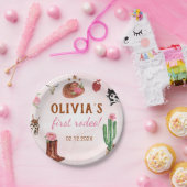 Western Rodeo Cowgirl Verjaardag Papieren Bordje (Feest)