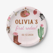 Western Rodeo Cowgirl Verjaardag Papieren Bordje (Voorkant)