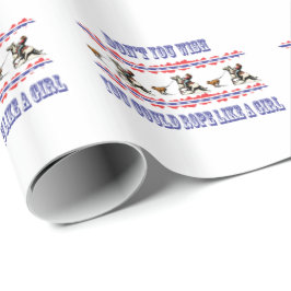 Western Rodeo Gift Wrapping Paper Cowgirl Roping Cadeaupapier
