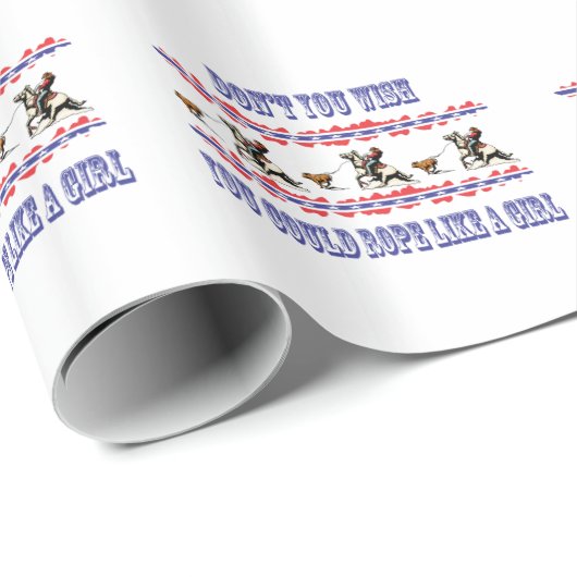 Western Rodeo Gift Wrapping Paper Cowgirl Roping Cadeaupapier (Rol Hoek)