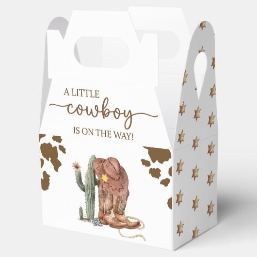 Western Rodeo Little Cowboy Baby shower Bedankdoosjes (Geopend)