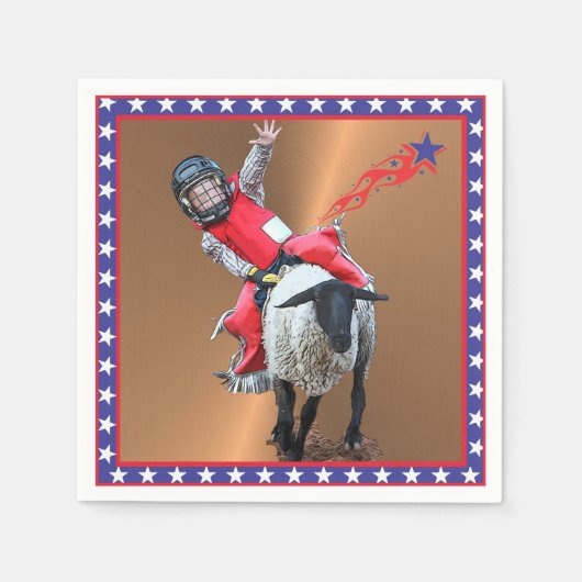 Western Rodeo Mutton Busting Cowboy Kind Servet (Voorkant)