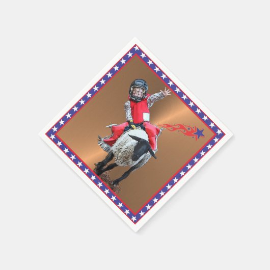 Western Rodeo Mutton Busting Cowboy Kind Servet (Hoek)