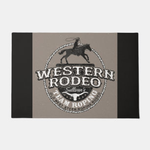 Western Rodeo Old West Steer Roping Personeel Deurmat