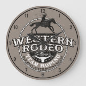 Western Rodeo Old West Steer Roping Personeel Grote Klok (Voorkant)
