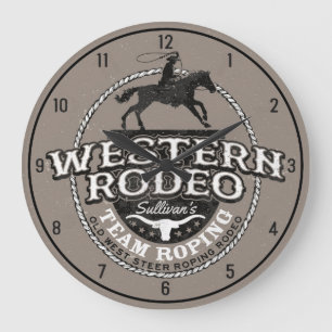 Western Rodeo Old West Steer Roping Personeel Grote Klok