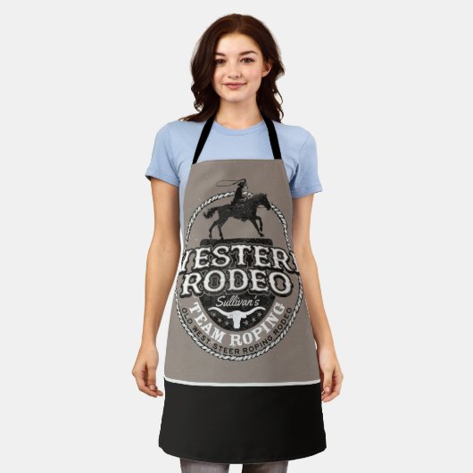 Western Rodeo Old West Steer Roping Personeel Schort (Gedragen)