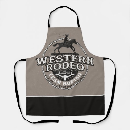 Western Rodeo Old West Steer Roping Personeel Schort (Voorkant)