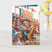 Western Rodeo Paard Cowgirl Grootmoeder Custom Kaart (Gele Bloem)