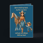 Western Rodeo Paard Cowgirl Mam En Kind Custom Kaart<br><div class="desc">Kunst door Dancing Cowgirl Design voor de Rodeo Days Store.</div>