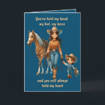 Western Rodeo Paard Cowgirl Mam En Kind Custom Kaart<br><div class="desc">Kunst door Dancing Cowgirl Design voor de Rodeo Days Store.</div>