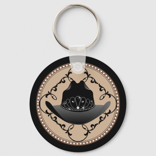 Western Rodeo Queen Cowgirl Sleutelhanger (Voorkant)