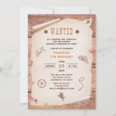 Western Rodeo Rustic Gezocht Verjaardag Kaart (Voorkant)