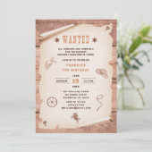 Western Rodeo Rustic Gezocht Verjaardag Kaart (Staand voorkant)