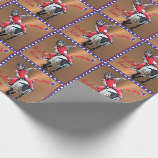 Western Rodeo Star Mutton Busting Kind Cadeaupapier (Hoek)