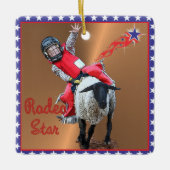 Western Rodeo Star Mutton Busting Kind Keramisch Ornament (Voorkant)