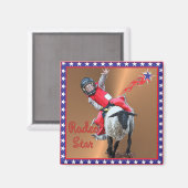 Western Rodeo Star Mutton Busting Kind Magneet (Voorkant / Achterkant)