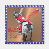 Western Rodeo Star Mutton Busting Kind Magneet (Voorkant)