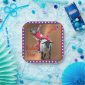 Western Rodeo Star Mutton Busting Kind Papieren Bordje (Feest)