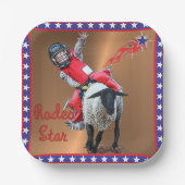 Western Rodeo Star Mutton Busting Kind Papieren Bordje (Voorkant)