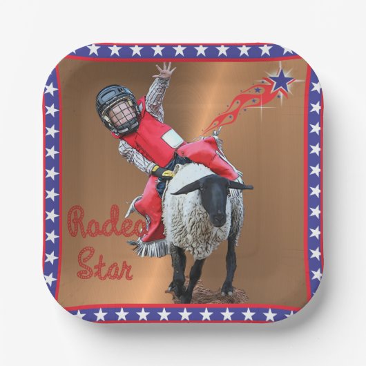 Western Rodeo Star Mutton Busting Kind Papieren Bordje (Voorkant)