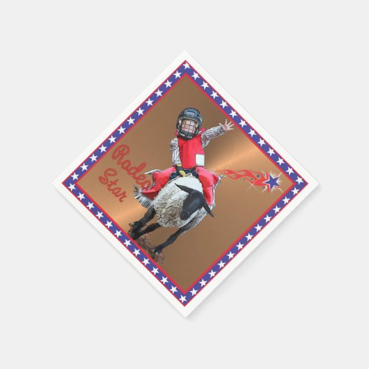 Western Rodeo Star Mutton Busting Kind Servet (Hoek)