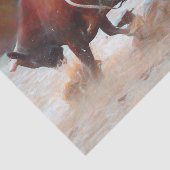 Western Rodeo Stier Landelijk Rustiek Tissuepapier (Detail)