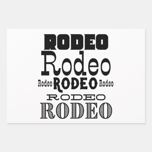 Western Rodeo Typografie Inpakpapier Vel (Voorkant)