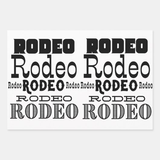 Western Rodeo Typography Inpakpapier Vel (Voorkant 2)
