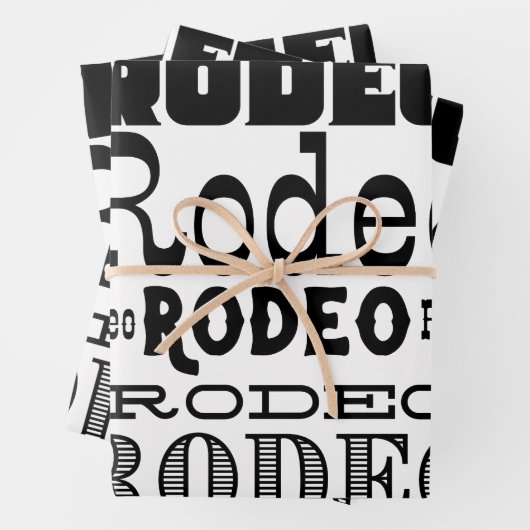 Western Rodeo Typography Inpakpapier Vel (In situ)