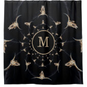 Western Roestachtig monogram Land Bull Skull Douchegordijn (Voorkant)