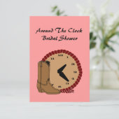 Western rond de Klokbridale Shower-uitnodigingen Kaart (Staand voorkant)