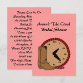 Western rond de Klokbridale Shower-uitnodigingen Kaart (Voorkant / Achterkant)