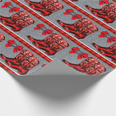Western rood cowboy Boots geplakt pakpapier (Hoek)