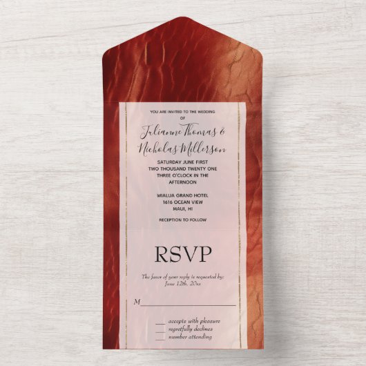 Western rood Koeienhuid All In One Uitnodiging (Binnen)