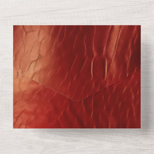 Western rood Koeienhuid All In One Uitnodiging (Achterkant)