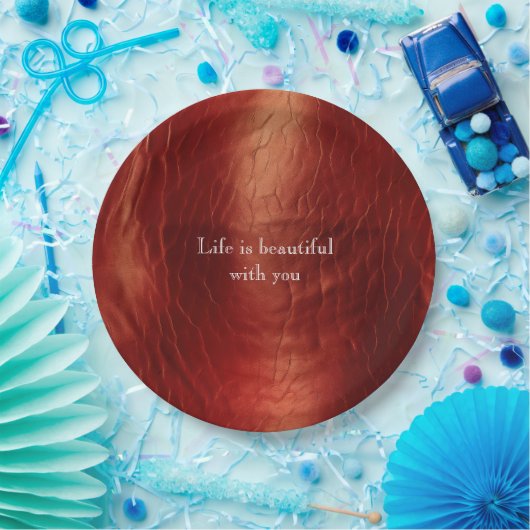 Western rood Koeienhuid Papieren Bordje (Feest)