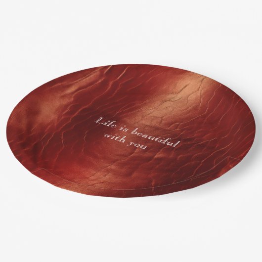 Western rood Koeienhuid Papieren Bordje (Gekanteld)