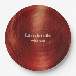 Western rood Koeienhuid Papieren Bordje