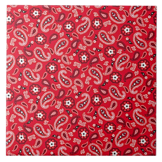 Western rood, populair design tegeltje (Voorkant)