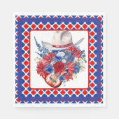 Western rood wit en blauw servet (Voorkant)