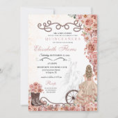 Western Roos Gold Princess Charra Quinceañera Kaart (Voorkant)