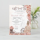 Western Roos Gold Princess Charra Quinceañera Kaart (Staand voorkant)