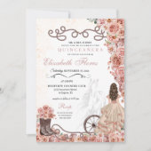 Western Roos Gold Princess Charra Quinceañera Kaart (Voorkant)