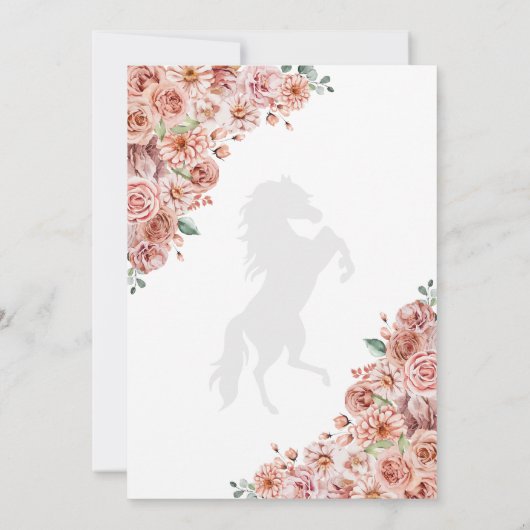 Western Roos Gouden Charro Save De Datum Quinceañe Kaart (Achterkant)