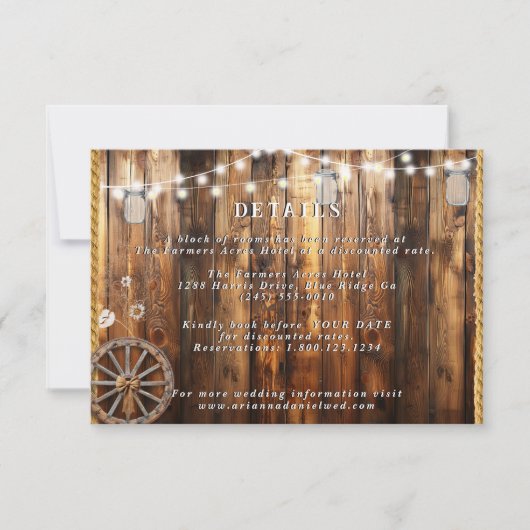 Western Rope Wagon Wheel Mason Jar Lights Details (Voorkant)