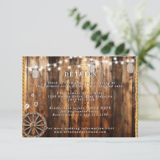 Western Rope Wagon Wheel Mason Jar Lights Details (Staand voorkant)